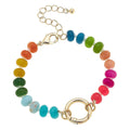 Lucy Gemstone Beaded Charm Bracelet Base in Rainbow Multi
