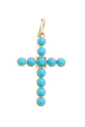 Studded Cross Charm in Turquoise
